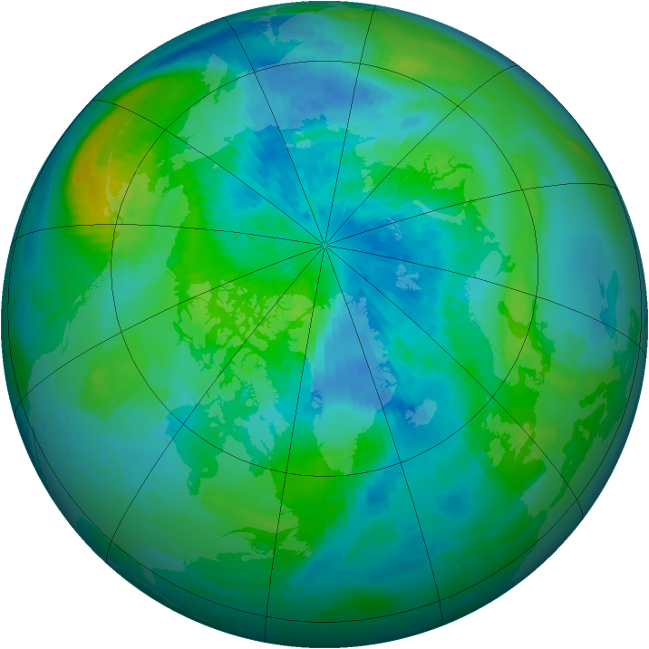 Arctic ozone map for 20 September 1994